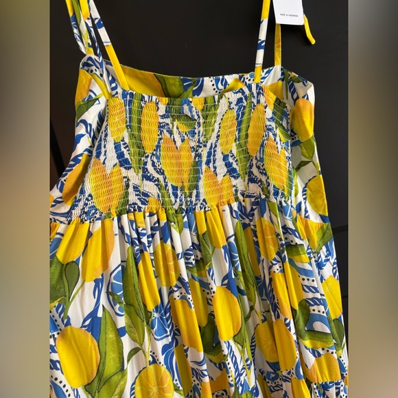 Kenny Flowers The Positano Resort Dress Lemon Print tie tank maxi sundress NWT - Picture 9 of 12